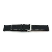 Horlogeband Universeel L110 Leder Zwart 30mm - thumbnail