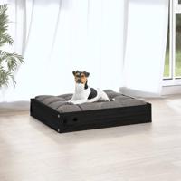 VidaXL Hondenmand 51,5x44x9 cm massief grenenhout zwart - thumbnail