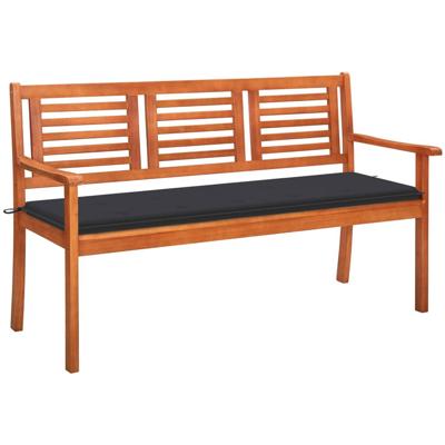 VidaXL Tuinbank 3-zits met kussen 150 cm massief eucalyptushout