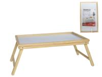 Gerimport - Houten Dienblad voor op bed - Dienblad met pootjes - Bedsteun van Bamboe hout - Ontbijt dienblad - - thumbnail