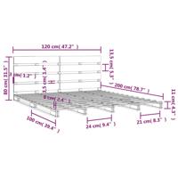Bedframe zonder matras massief grenenhout 120x200 cm - thumbnail
