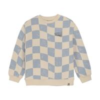 Daily7 Zomer shirt gebreid jongens - blauw - oversized - geruit - thumbnail