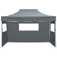 Partytent met 3 zijwanden inklapbaar 3x4 m staal antraciet - thumbnail