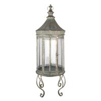 Lantaarn 103 cm Grijs Metaal Rond Kaarsenhouder - thumbnail