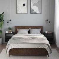Nachtkastjes wandgemonteerd 2 st 40x31x39,5 cm zwart - thumbnail