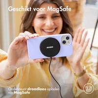 Accezz Liquid Silicone Backcover met MagSafe iPhone 16 Telefoonhoesje Paars - thumbnail