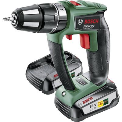 Bosch Groen PSB 18 LI-2 Ergonomic Accuschroefklopboormachine | met 1 accu 2.5Ah - 06039B0300 Bosch Groen PSB 18 LI-2 Ergonomic Accuschroefklopboormachine | met 1 accu 2.5Ah - 06039B0300