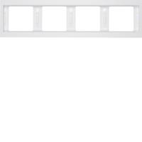 Berker K.1 afdekraam 4-voudig horizontaal polarwit - thumbnail