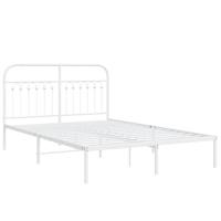 Bedframe met hoofdbord metaal wit 140x200 cm - thumbnail