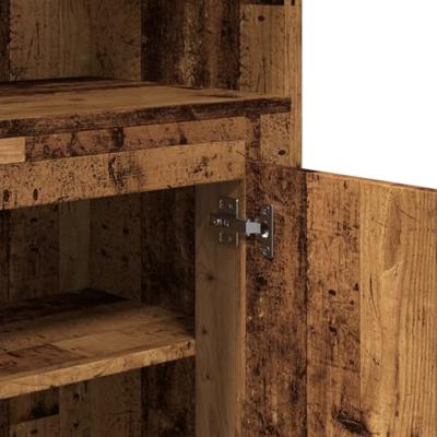 Hoge kast 60x35,5x103,5 cm bewerkt hout oud houtkleurig