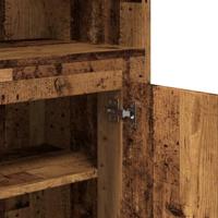 Hoge kast 60x35,5x103,5 cm bewerkt hout oud houtkleurig - thumbnail