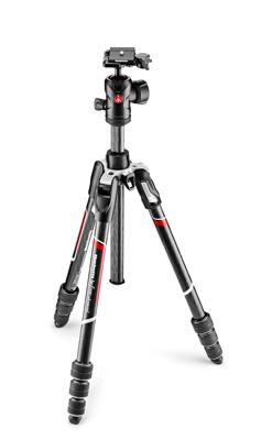 Manfrotto Befree Reistatief Kit, Befree Carbon., zwart/rood