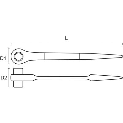 Bahco SC2RM-19-22 Steiger-bouwratel 19 & 22 mm Bahco SC2RM-19-22 Steiger-bouwratel 19 & 22 mm