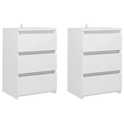 Nachtkastjes 2 st 40x35x62,5 cm bewerkt hout wit