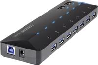 Renkforce USB 3.2 Gen 1-hub 7 + 2 poorten Met snellaadpoort, Met status-LEDs Zwart - thumbnail