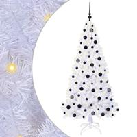 Kunstkerstboom met 300 LED Wit 180 cm PVC en staal - thumbnail