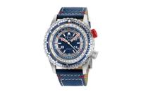 Gevril GV2 Contasecondi Men's Blue/Red Dial Blue Calfskin Leather Watch 3507 Heren Horloge - thumbnail