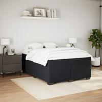 Boxspring met matras fluweel zwart 140x190 cm - thumbnail