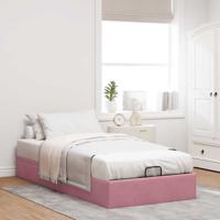 Bedframe zonder matras 90x190 cm fluweel roze - thumbnail