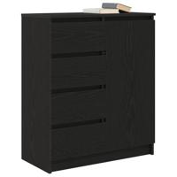 Dressoir met lades 71x35x84 cm spaanplaat zwart eikenkleurig - thumbnail