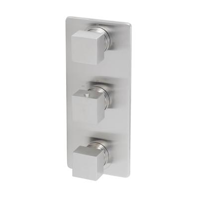 BWS Afbouwdeel Vierkant Douche Thermostaat 3Weg RVS Look BWS Afbouwdeel Vierkant Douche Thermostaat 3Weg RVS Look