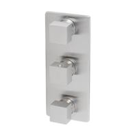 BWS Afbouwdeel Vierkant Douche Thermostaat 3Weg RVS Look - thumbnail