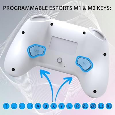 Subsonic – Draadloze controller voor Switch en Switch 2 – Wireless draadloze controller met LED, trillingen en 6-assige gyro - Wit