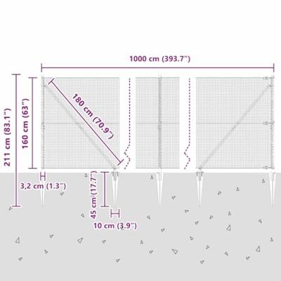 VidaXL Afrasteringspaal zilver 10 x 1,6 m (25 x 25 mm gaas) staal VidaXL Afrasteringspaal zilver 10 x 1,6 m (25 x 25 mm gaas) staal