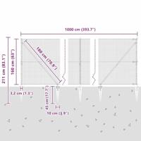 VidaXL Afrasteringspaal grijs 10 x 1,6 m (25 x 25 mm gaas) - thumbnail