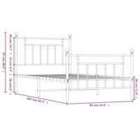 Bedframe met hoofd- en voeteneinde metaal zwart 80x200 cm - thumbnail