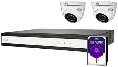 ABUS Performance Line TVVR33622D Analoog, AHD Bewakingscameraset 6-kanaals Met 2 cameras 1920 x 1080 Pixel 1 TB