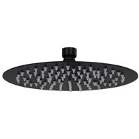 Regendouchekop rond 20 cm roestvrij staal zwart - thumbnail
