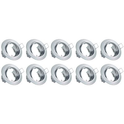 Kantelbare Inbouwspot GU10 Armatuur 10-Pack - Chroom Aluminium Ø83mm
