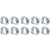Kantelbare Inbouwspot GU10 Armatuur 10-Pack - Chroom Aluminium Ø83mm - thumbnail