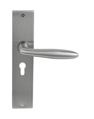 Deurklink Luno massief op langschild PC55