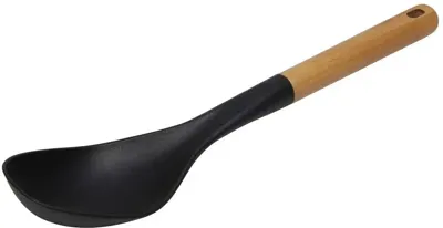 HIT trading Opscheplepel hout/nylon zwart 33 cm