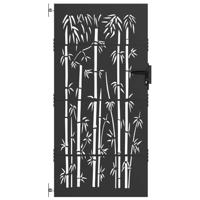 Tuinpoort met slot Zwart 105 x 175 cm Poedergecoat staal - thumbnail