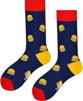 Benyson Sokken Hamburger - Organisch katoen 1- Paar - Vrolijke katoenen sokken met leuke en grappige print - Dames - Heren - thumbnail