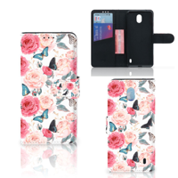 Nokia 1 Plus Hoesje Butterfly Roses - thumbnail