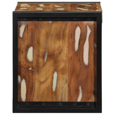 Nachtkastjes 2st 40x35x40cm massief gerecycled hout meerkleurig