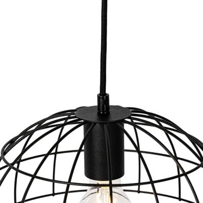 QAZQA Industriële hanglamp zwart 3-lichts - Hanze