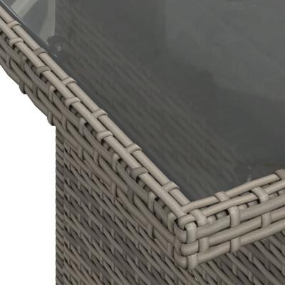 7-delige Loungeset met kussens poly rattan grijs - thumbnail