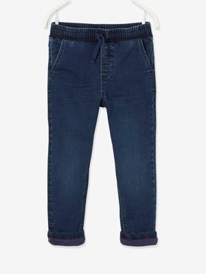 Gevoerde jeans met rechte pasvorm, eenvoudig aan te trekken denim blue black Gevoerde jeans met rechte pasvorm, eenvoudig aan te trekken denim blue black