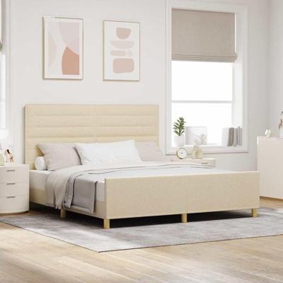 Bedframe met hoofdeinde Crème 180 x 200 cm Stof
