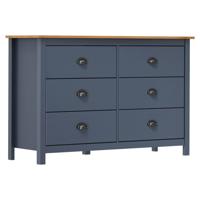 Dressoir Hill 125x40x80 cm massief grenenhout grijs - thumbnail