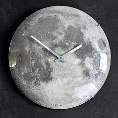 NeXtime NE-3164 Wandklok Dia. 35 Cm, Bol Glas, 'blauw Moon Dome'