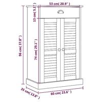 Schoenenkast VIGO 60x35x96 cm massief grenenhout wit - thumbnail