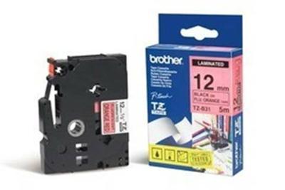 Labeltape signaalkleur Brother TZe, TZ TZe-B31 Kunststof Tapekleur: Signaaloranje Tekstkleur:Zwart 12 mm 5 m