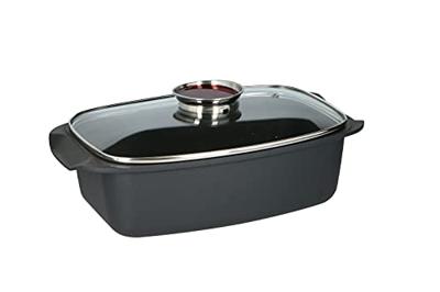 Alpina Braadslee met Glazen Deksel 5.5L 39.5x22.5x10.8 cm Zwart