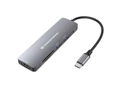 Conceptronic DONN11G laptop dock & poortreplicator Bedraad USB 3.2 Gen 1 (3.1 Gen 1) Type-C Grijs